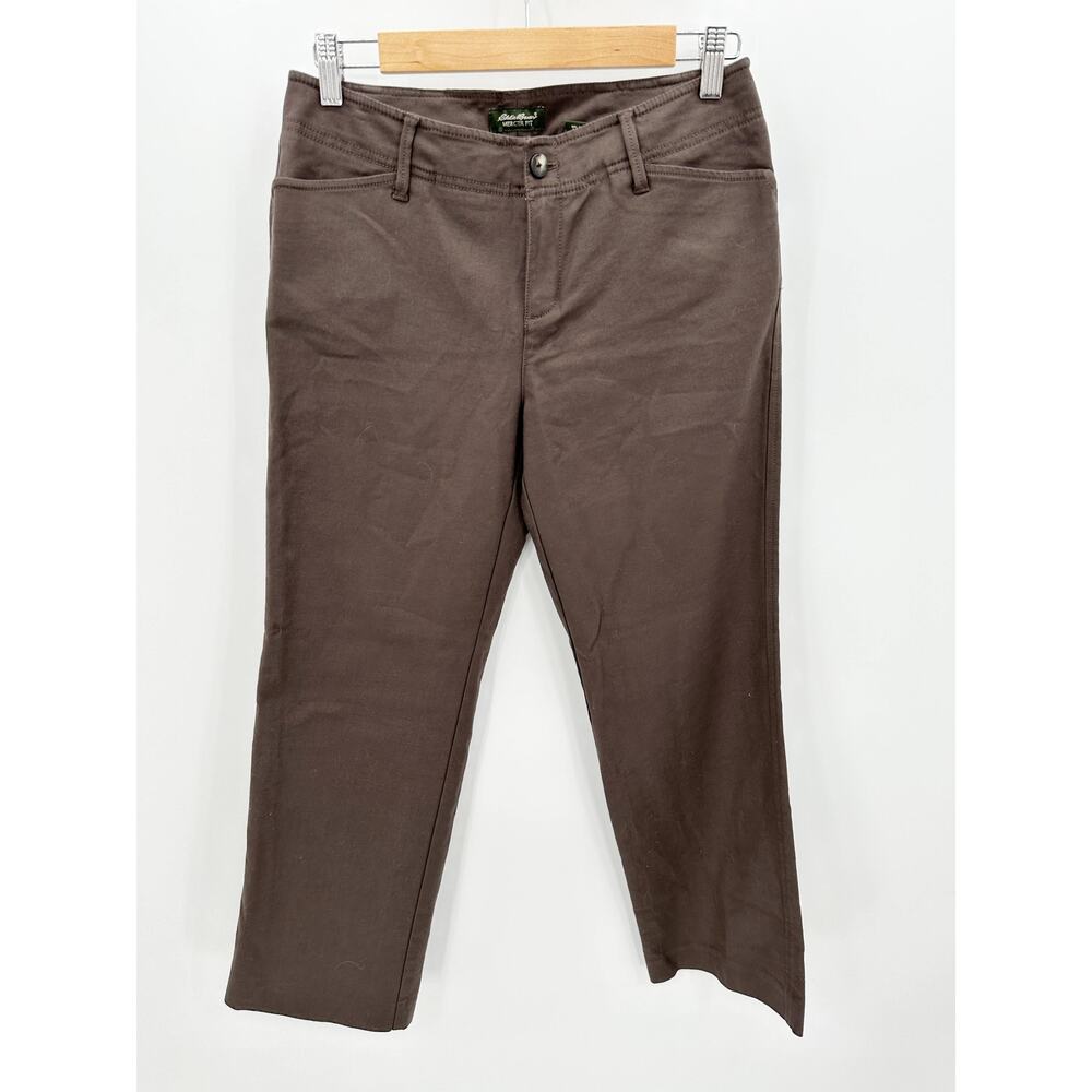 Eddie‎ Bauer Womens Brown Mercer Fit Mid Rise Chino Pants Size 6P Hiking Casual